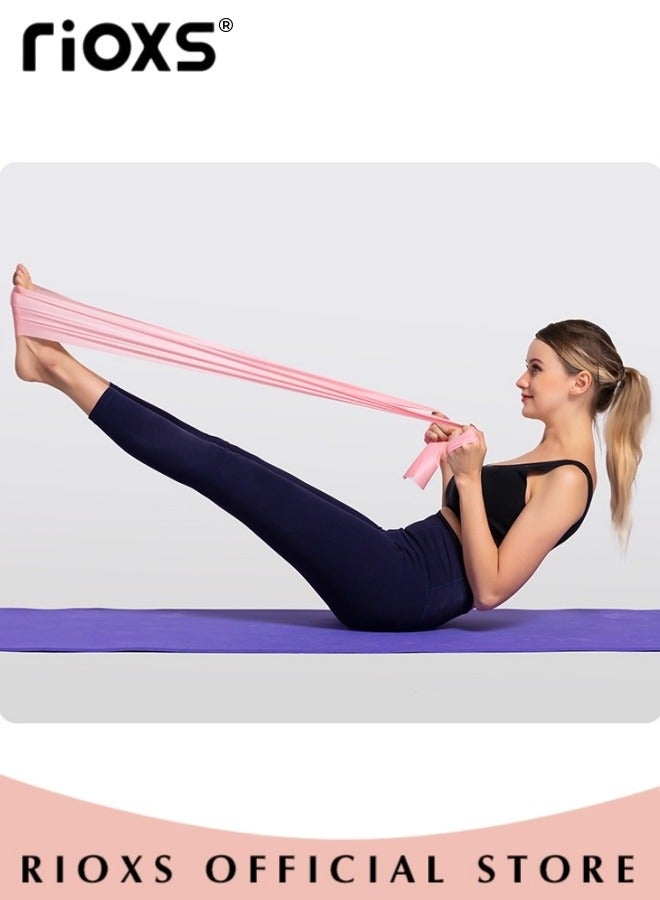 Yoga Pilates Kits-Non Slip Yoga Mat with 5 Pieces Stretch Strap,10mm Thick Exercise Mat,1500x150x0.35mm Stretching Band,For Pilates Yoga Workout,Home Gym Mat And Resistance Bands,With Carry Bag