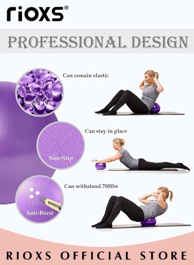 3 Pcs Pilates Exercise Ball with Exercise Bands Bender Yoga Ball Elastic Resistance Bands Fitness Ball Exercise Band for Physical Therapy Workout Office Home Gym