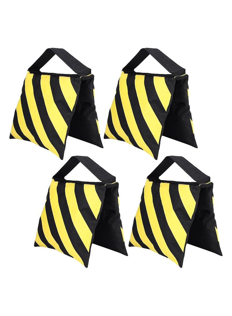 COOPIC Medium Size Set of Four Black/Yellow Heavy Duty Sand Bag 22.5inch/58cm Photography Studio Video Stage Film Sandbag Saddlebag for Light Stands Boom Arms Tripods