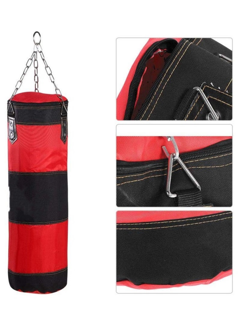 COOLBABY Boxing Sandbag Hanging Canvas Hollow Kickboxing Fight Karate Punch Bag with Iron Chain Hook Safety Buckle-120cm