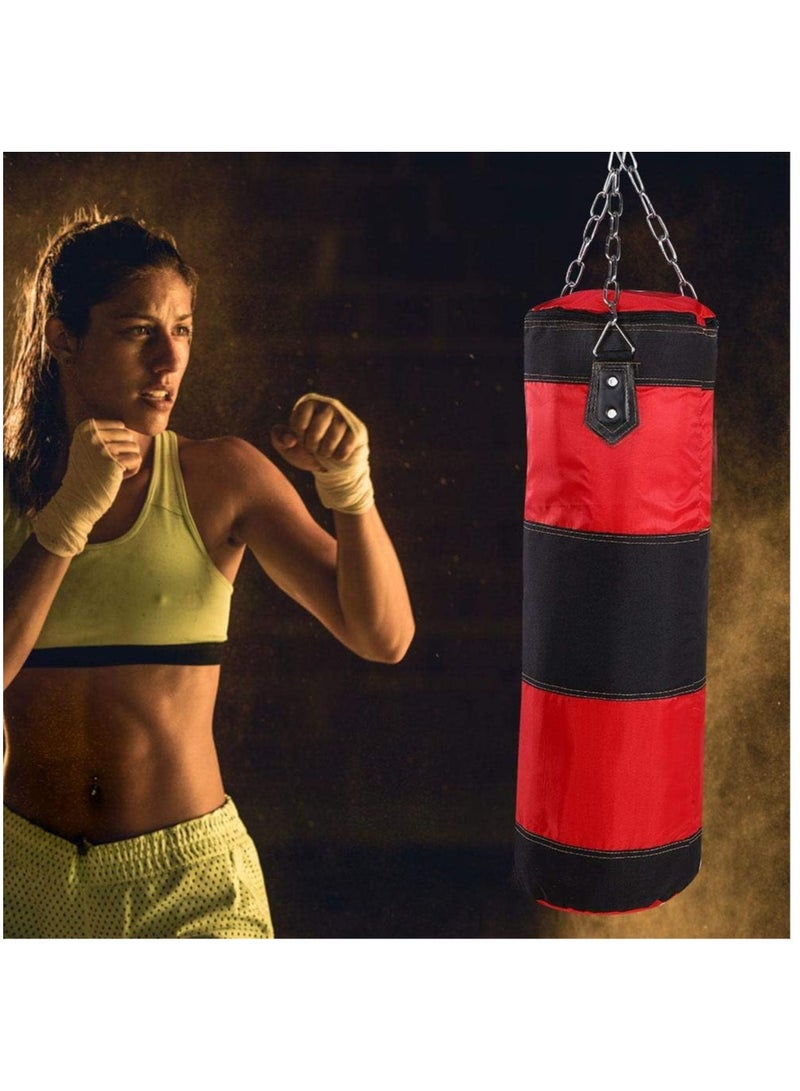 COOLBABY Boxing Sandbag Hanging Canvas Hollow Kickboxing Fight Karate Punch Bag with Iron Chain Hook Safety Buckle-120cm