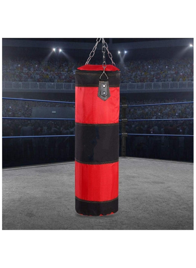 COOLBABY Boxing Sandbag Hanging Canvas Hollow Kickboxing Fight Karate Punch Bag with Iron Chain Hook Safety Buckle-120cm