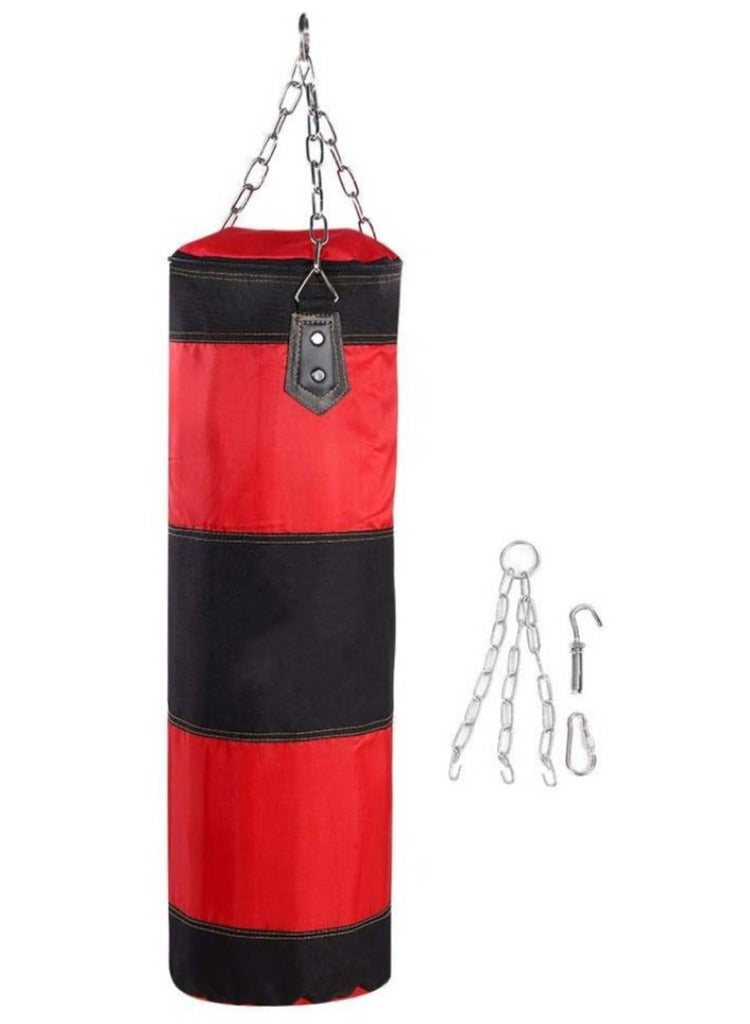 COOLBABY Boxing Sandbag Hanging Canvas Hollow Kickboxing Fight Karate Punch Bag with Iron Chain Hook Safety Buckle-120cm