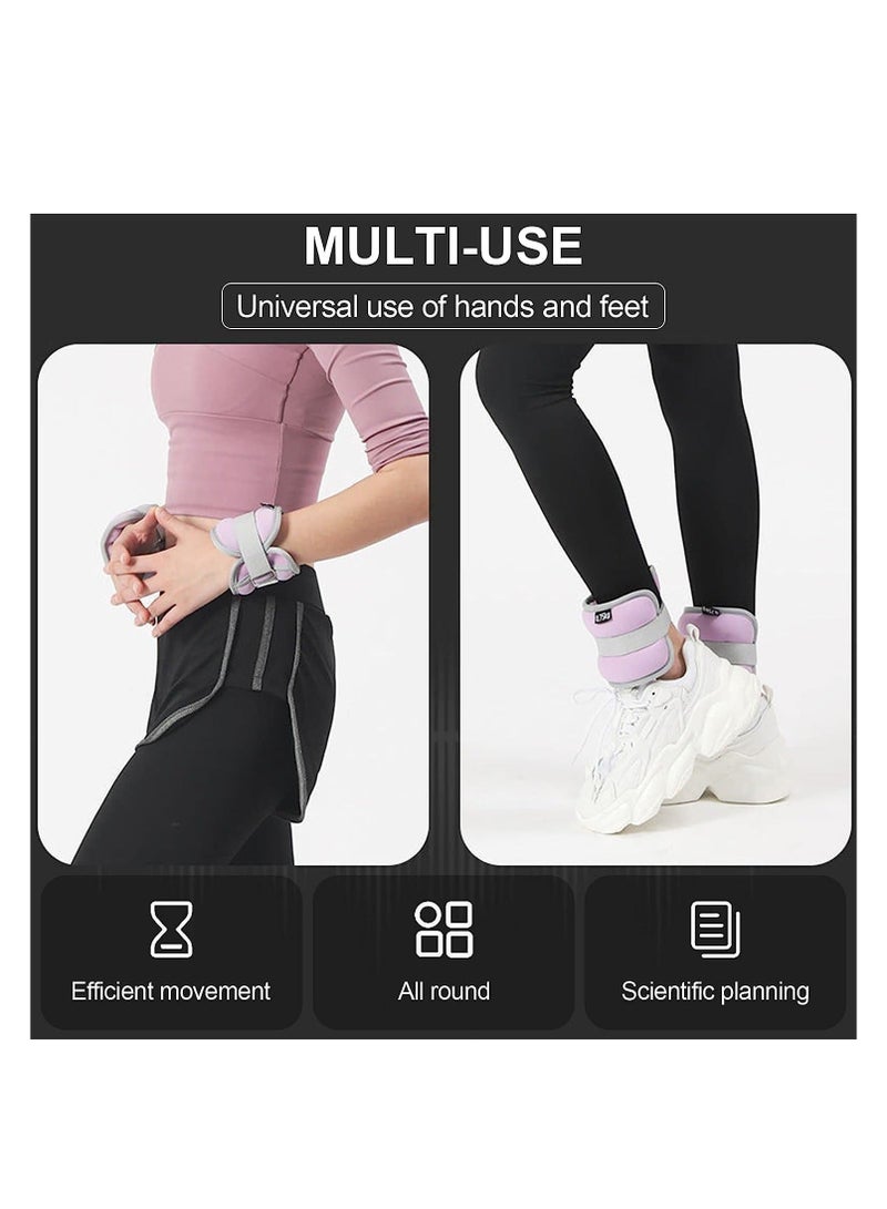 Ankle Weights Set, Weighted Sandbag 2 Pcs Wrist Leg Weights, Adjustable for Fitness Jogging Walking Workout, Man, Women