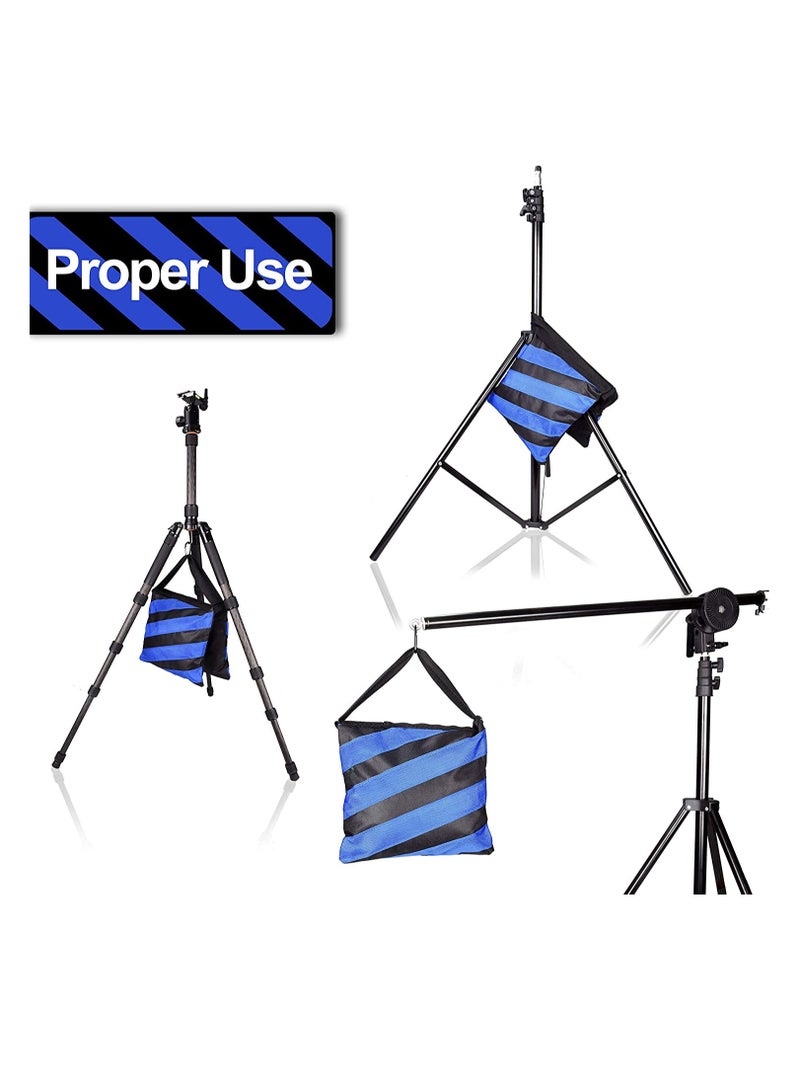 Heavy Duty Sandbag Photo Studio Weight Bag Blue Saddlebag Design for Photography Stand Light Tripod Outdoor Patio Sports Sets Film Live Productions 3 Pack