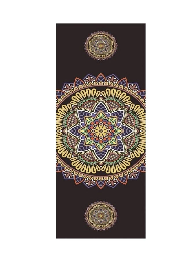 High Quality Natural Rubber Yoga Mat With Black & Gold Mandala Elegant Pattern