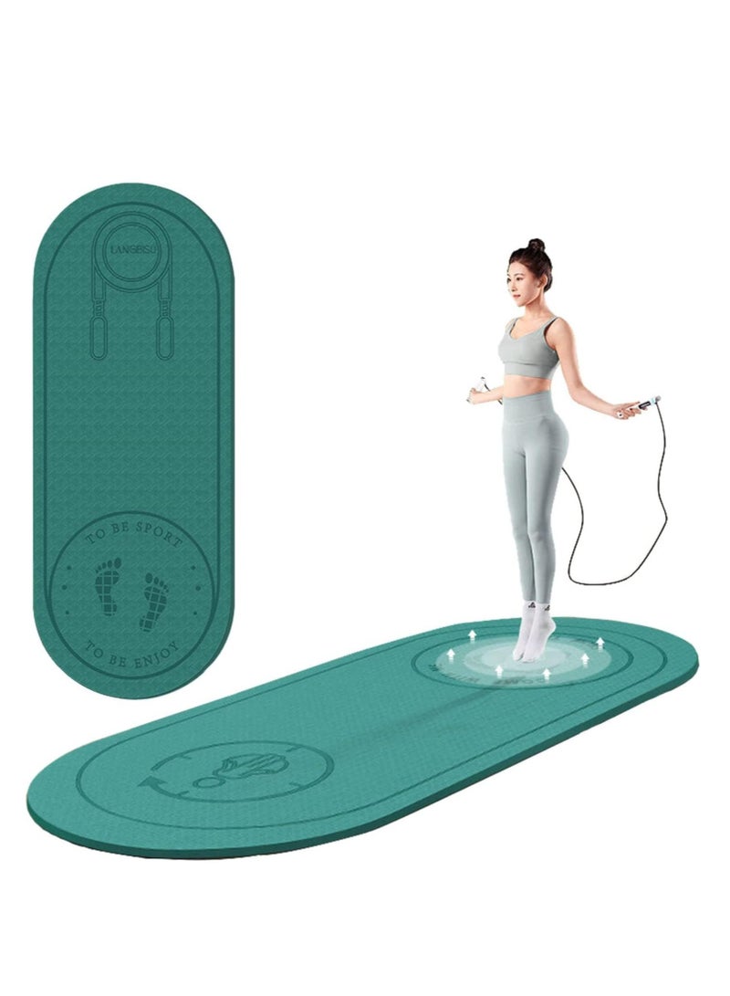 Jump Rope Mat Extra Thick Non Slip Shock Absorption Indoor Household Silent Mute Noise Reduction Exercise Fitness Mat For All Types Of Yoga Floor Workouts 185 * 66cm