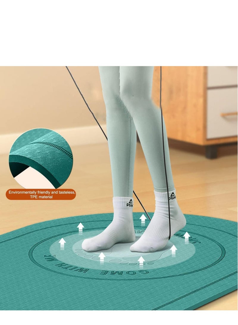 Jump Rope Mat Extra Thick Non Slip Shock Absorption Indoor Household Silent Mute Noise Reduction Exercise Fitness Mat For All Types Of Yoga Floor Workouts 185 * 66cm