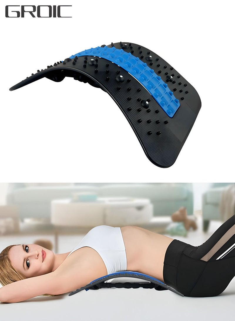 Back Stretcher, Spine Deck Back Pain Relief Products with Magnetic Acupressure Points, Adjustable Back Cracker, Spine Deck Back Stretcher Lower Back Pain Relief for Sciatica, Herniated Disc, Scoliosis