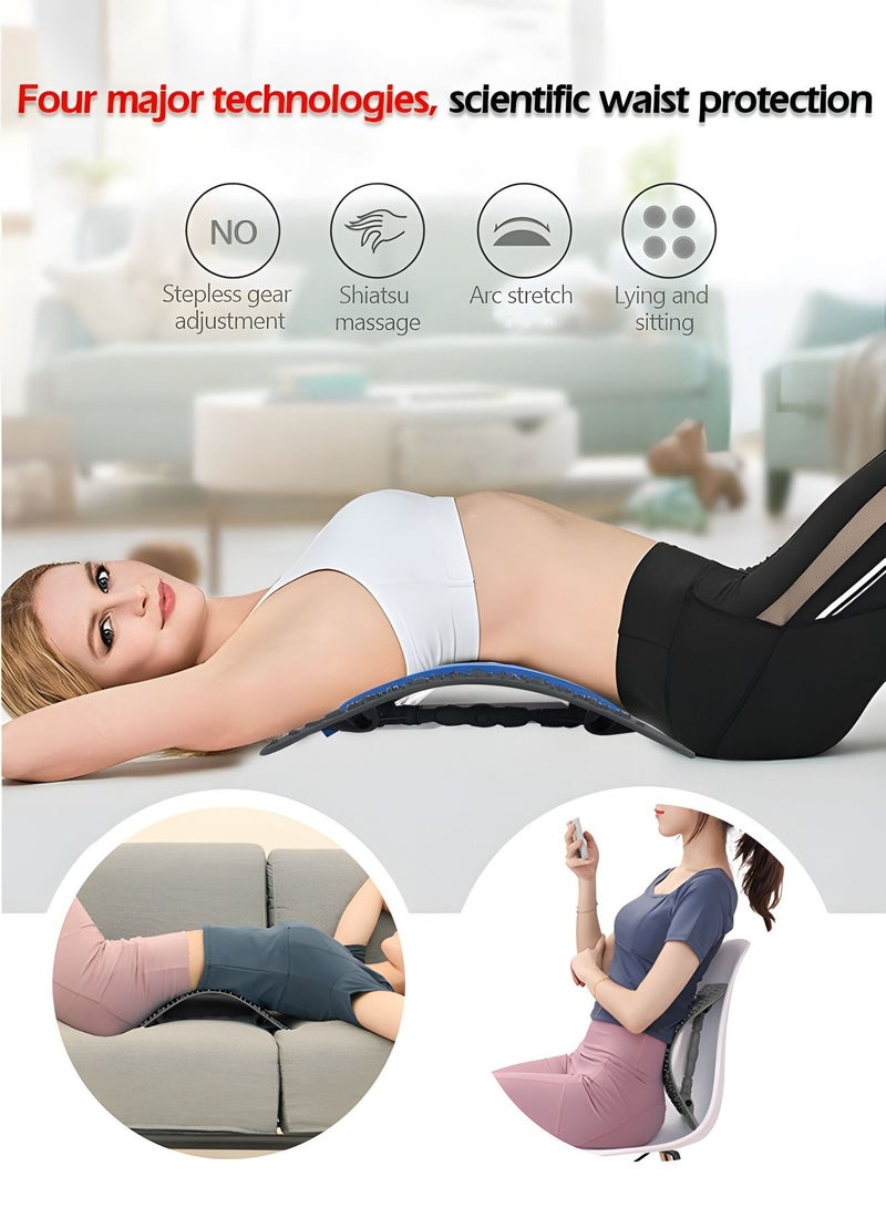 Back Stretcher, Spine Deck Back Pain Relief Products with Magnetic Acupressure Points, Adjustable Back Cracker, Spine Deck Back Stretcher Lower Back Pain Relief for Sciatica, Herniated Disc, Scoliosis