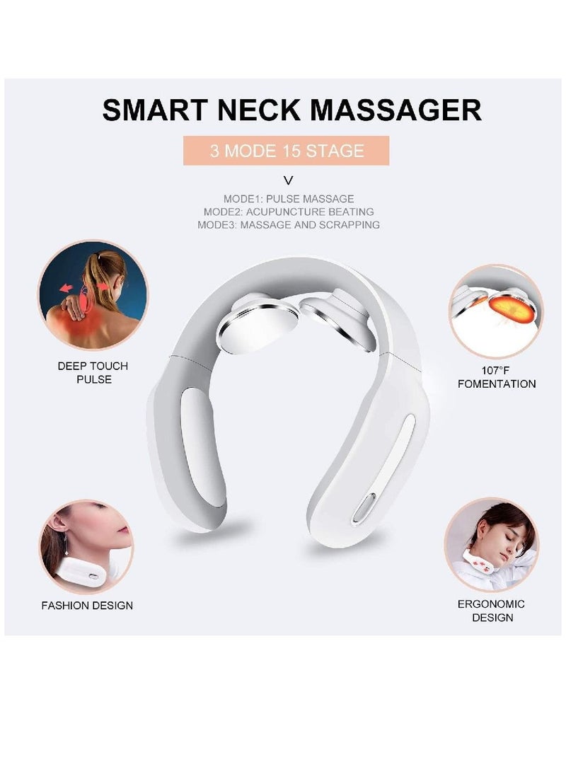 Intelligent Neck Massager With 3 Modes 15 Levels Remote Controller Portable Cordless Neck Massage Relax For Men Women