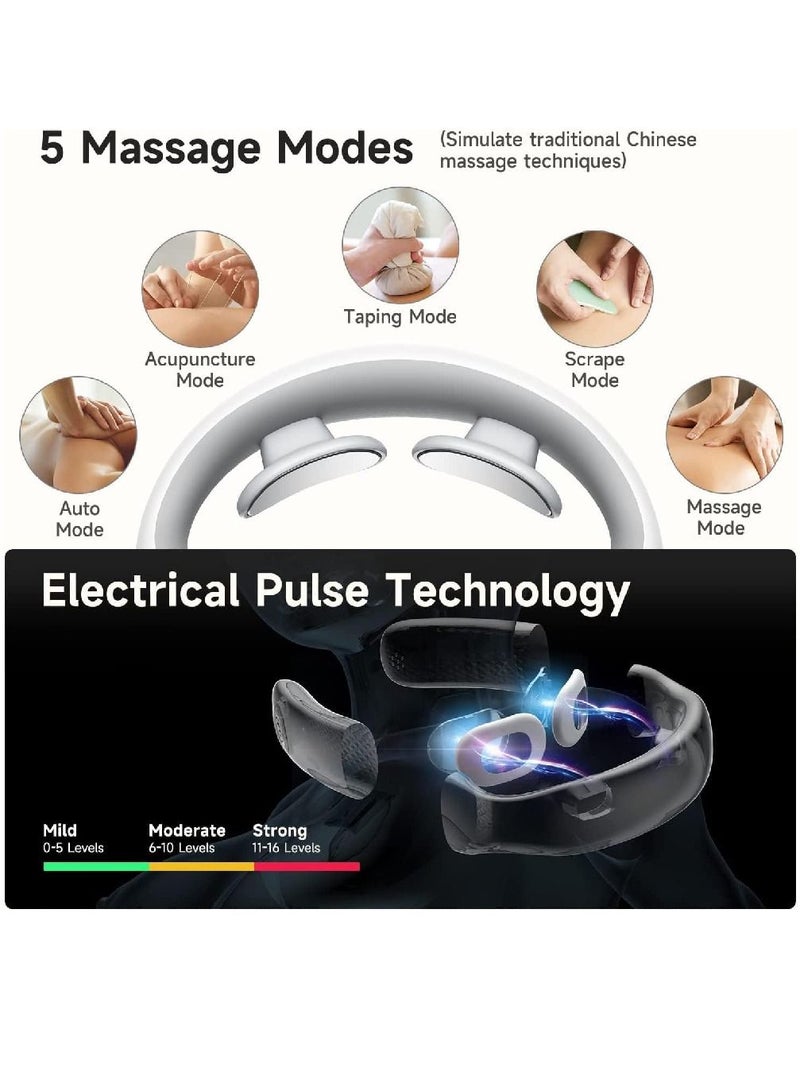 Intelligent Neck Massager With 5 Modes 16 Levels, Remote Controller, Portable Cordless Neck Massage Relax For Men Women