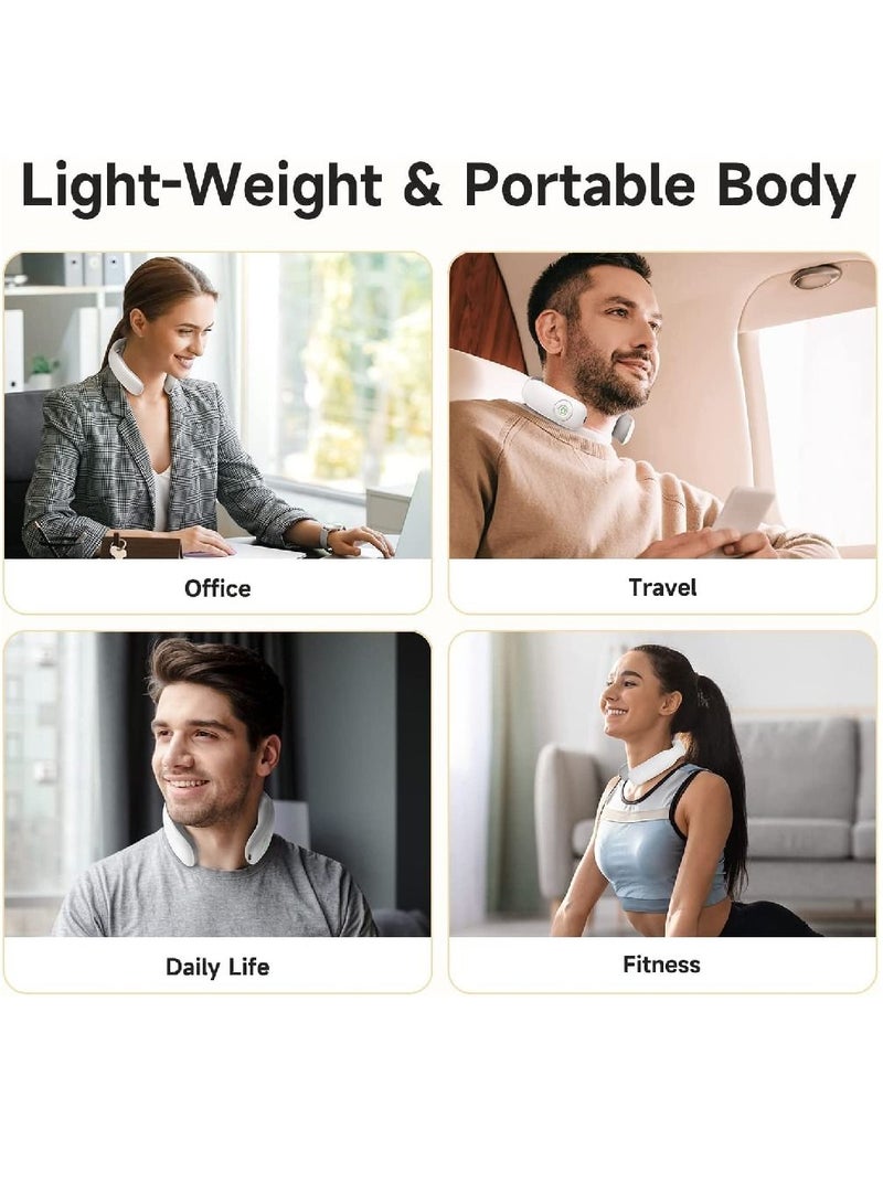 Intelligent Neck Massager With 5 Modes 16 Levels, Remote Controller, Portable Cordless Neck Massage Relax For Men Women