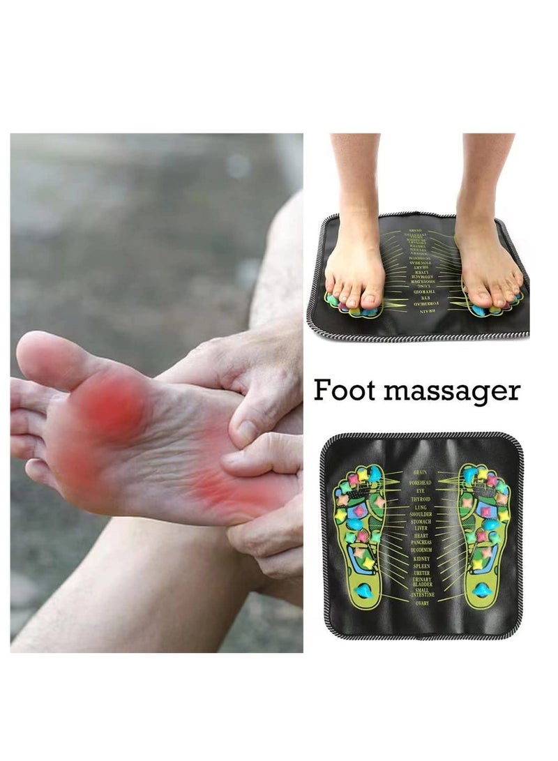 Foot Massager Mat, Foot Massager Reflexology Walk Massage Mats Acupressure Foot Pad, Portable Massage Pad for Home Office Acupoint Mat for Blood Circulation Body Pain Relieve Relief, 13.8 Inch