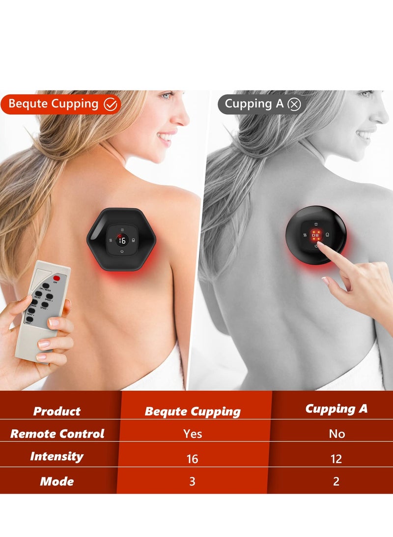 Smart Dynamic Cupping Therapy Set, Remote Control Cupping Set with Red Light Therapy for Pain Relief, Recovery, Smart Cupping Therapy Massager with 3 Mode, 16 Level Temperature and Suction