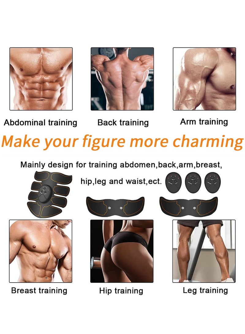 EMS Training Device, Abdominal Muscle Trainer, Muscle Stimulator Abdominal Trainer, Portable Muscle Stimulator, for Abdomen, Arm, Leg Fitness Training Gear