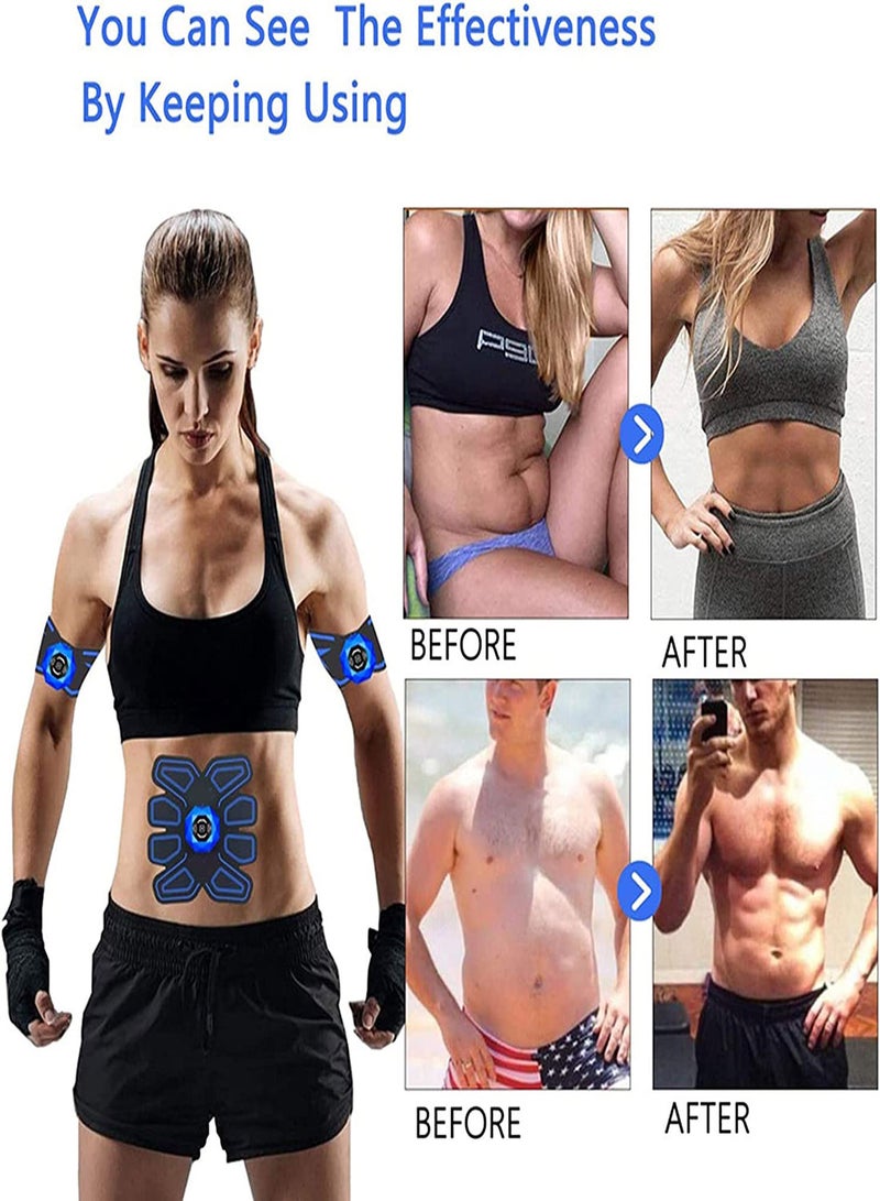 ABS Abdominal Toning Trainer Abs Workout Equipment Ab Sports Exercise Belt Wireless Home Office Fitness Equipment for Men and Women 6 modes 10 intensities Equipment Muscle Burn Fat Loss Weight