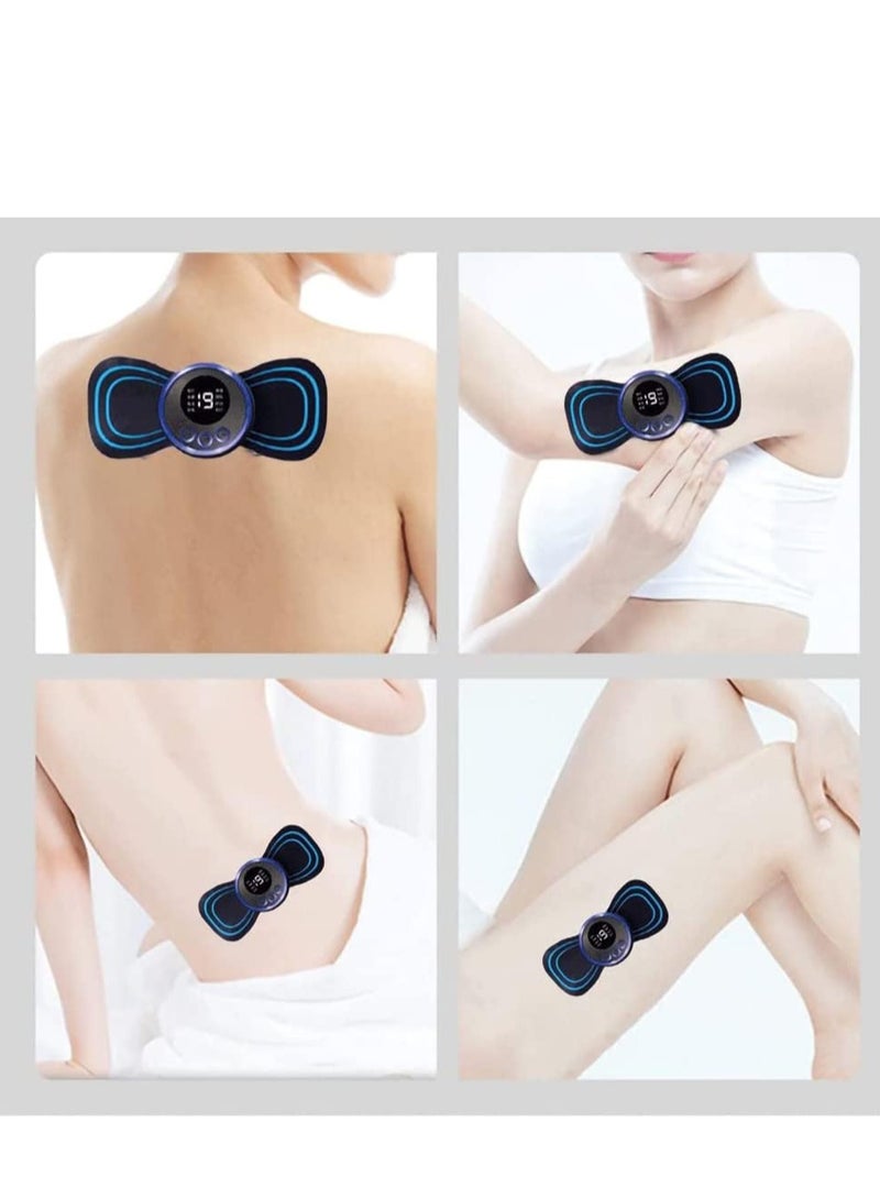 Mini Neck Massager 2Pcs Cervical Vertebra Massager, Massager Patch for Whole Body, Adjustable Portable Shoulder Back Massager for Arms Neck Shoulder Back Waist Legs Father's Day, Mother's Day Gifts