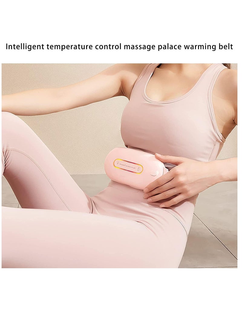 Period Heating Pad for Cramps Portable USB Cordless Heating Pad with Massager for Back Pain Relief Electric Fast Heating Wrap Belt Gifts for Women with 3 Heat and 3 Massage Modes Pink