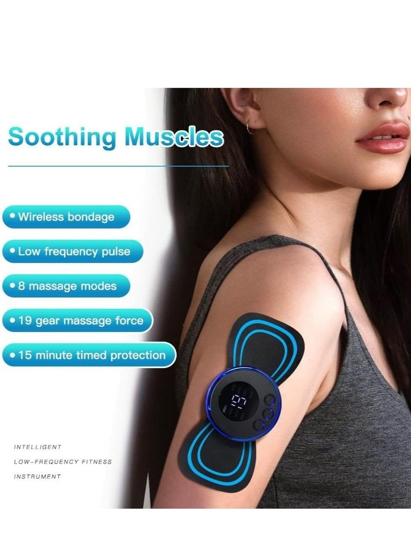 Mini Neck Massager 2Pcs Cervical Vertebra Massager, Patch for Whole Body, Adjustable Portable Shoulder Back Arms Waist Legs Father's Day, Mother's Day Gifts