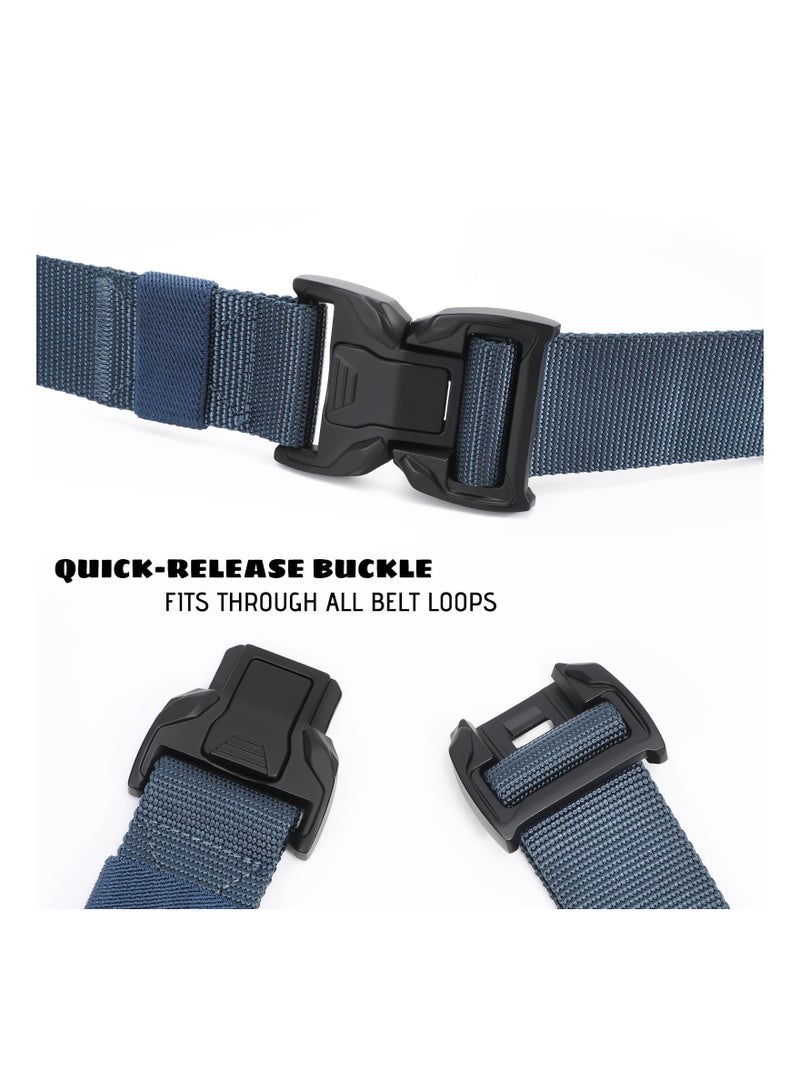 Men's Tactical Belt, Nylon Military Web Belts for Men with Black Buckle for Cargo Shorts