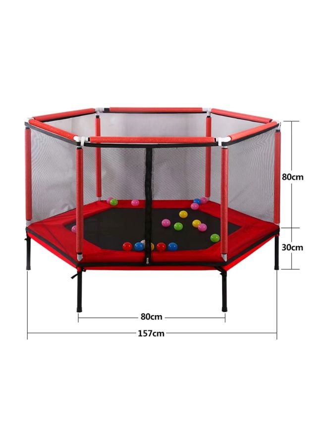 Trampoline With Safety Enclosure Net Jumping Mat 157x120x157cm