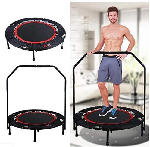 Fitness Workout Mini Rebounder Trampoline with Adjustable Handrail 80 x 40cm