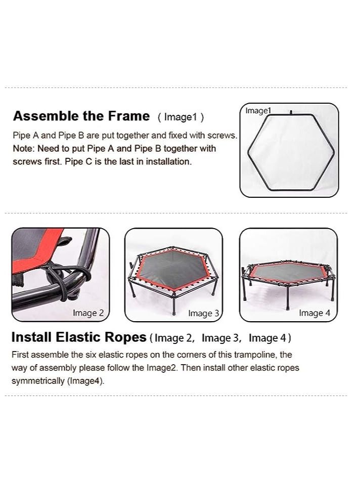 45 Inch Adult Trampoline Safety Stretch Hexagonal Trampoline