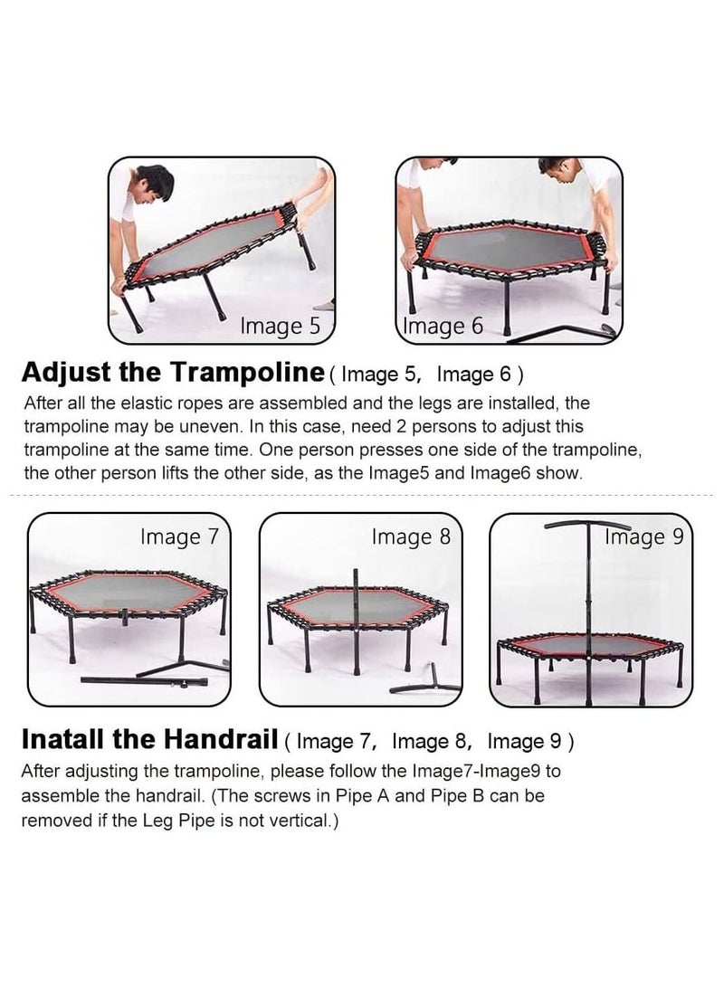 45 Inch Adult Trampoline Safety Stretch Hexagonal Trampoline