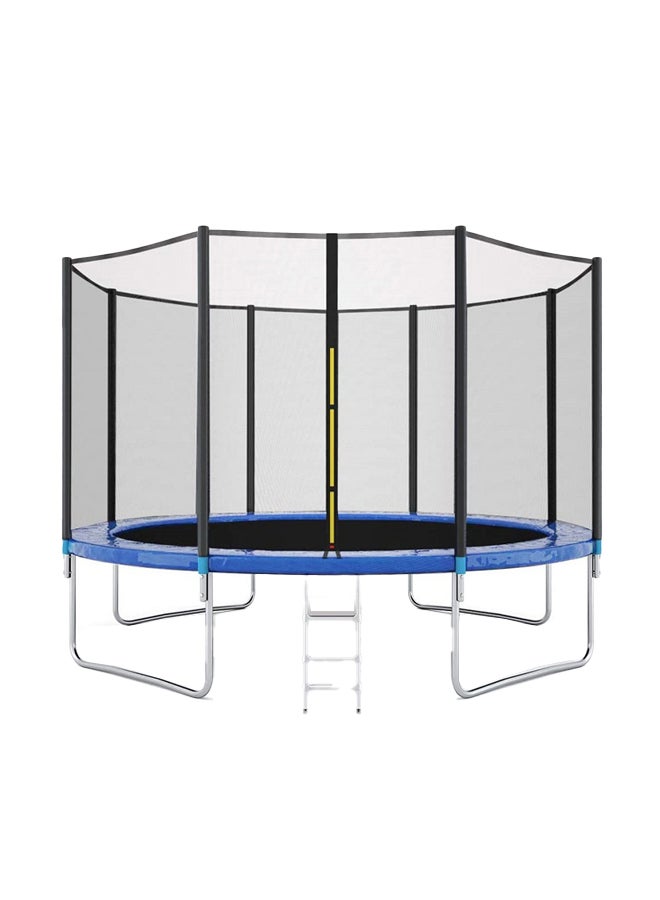 14ft Round Shaped Jumping Trampoline With Safety Net And Ladder 427X427X250cm