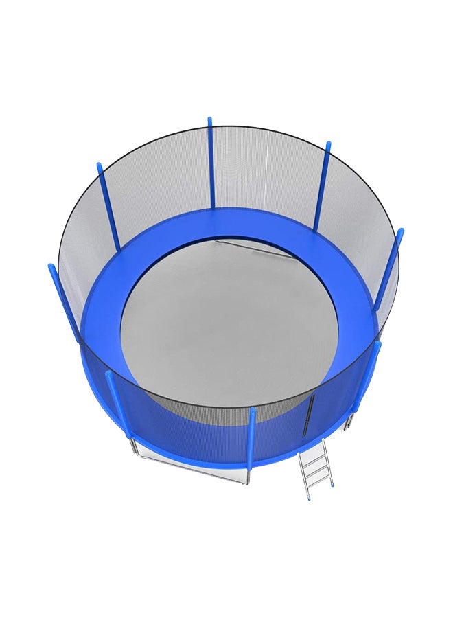 14ft Round Shaped Jumping Trampoline With Safety Net And Ladder 427X427X250cm