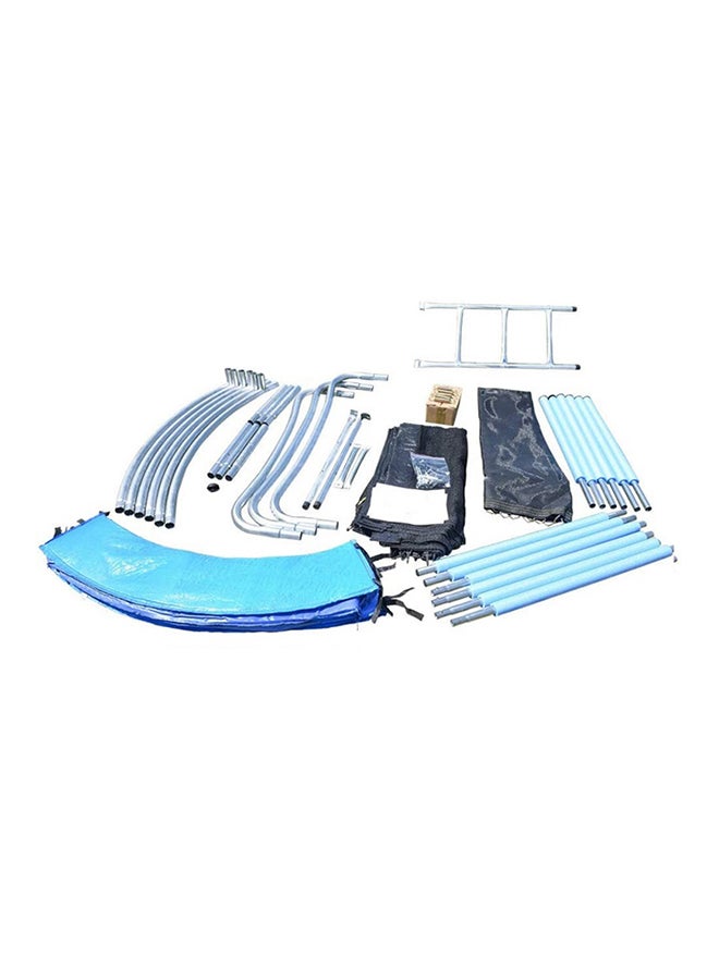 14ft Round Shaped Jumping Trampoline With Safety Net And Ladder 427X427X250cm
