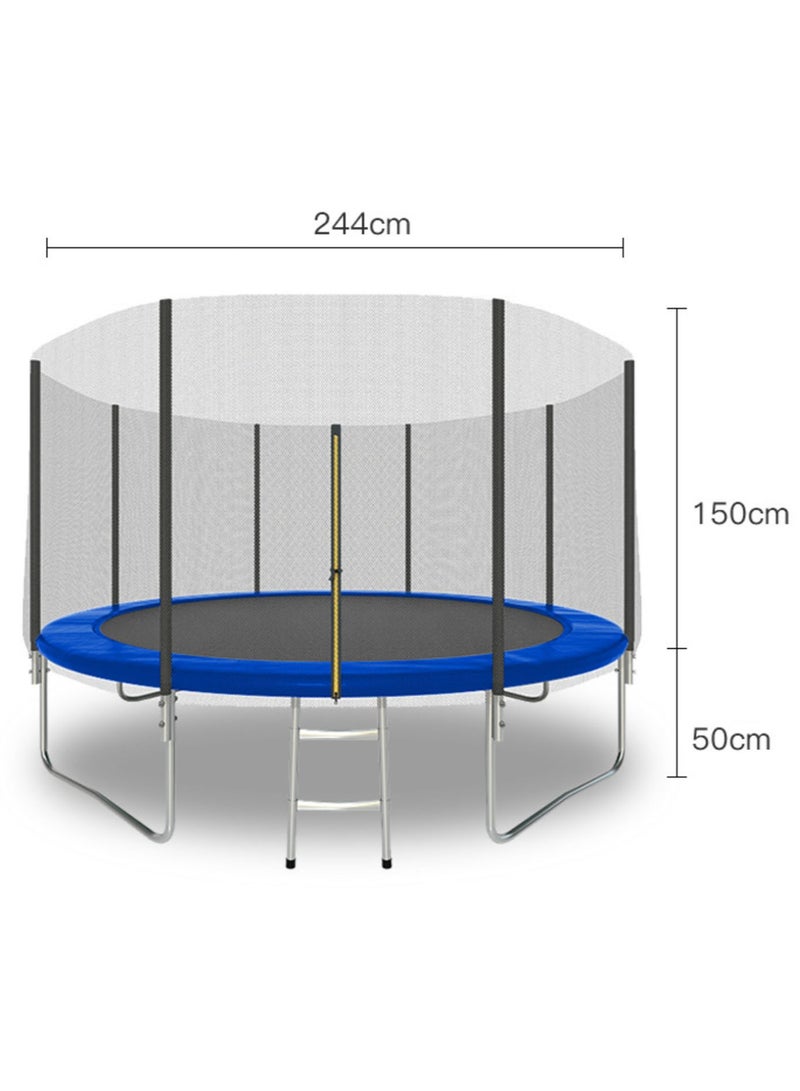 Trampoline For Kids with Safety Fence Protection Net Fitness Bounce Net Outdoor Jumping Bed Parent-child Game Fitness Equipment 8FT