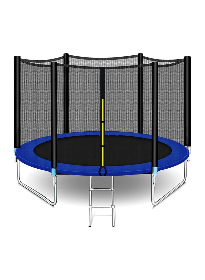 YALLA HomeGym 8Ft Trampoline with Enclosure Net  for Kids & Adults Outdoor Trampoline with Safety Net Wear-Resistant Recreational with Ladder