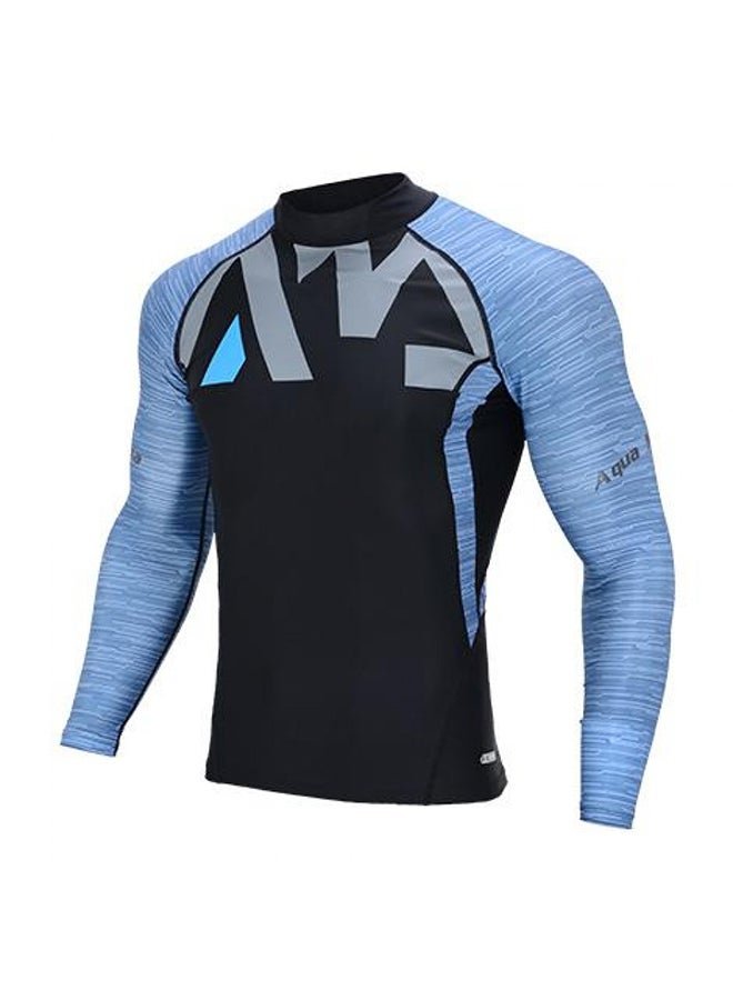 DIVISION-Men's Rashguard LS(BLUE Print) - S