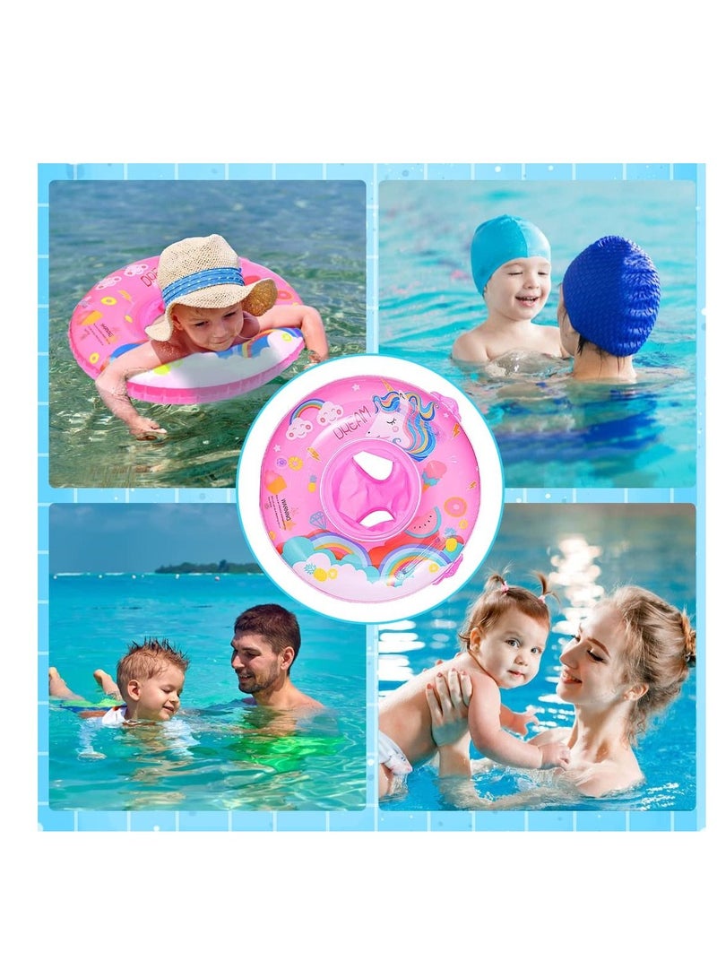 Baby Swimming Float, Swimming Inflatable Ring for Kids, Cartoon Unicorn Baby Pool Float with Seat, Swimming Ring Water Toys, Helps Baby Learn to Swim, for Kids the Age Of 3-72 Months