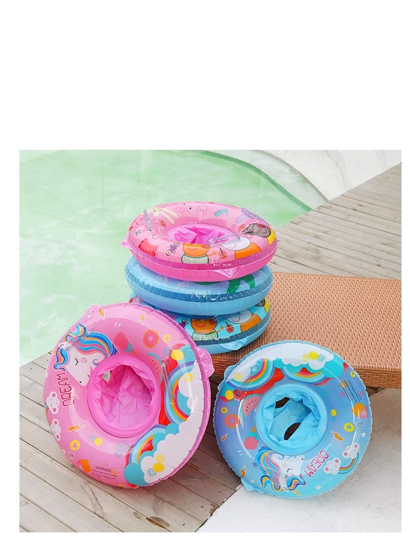 Baby Swimming Float, Swimming Inflatable Ring for Kids, Cartoon Unicorn Baby Pool Float with Seat, Swimming Ring Water Toys, Helps Baby Learn to Swim, for Kids the Age Of 3-72 Months