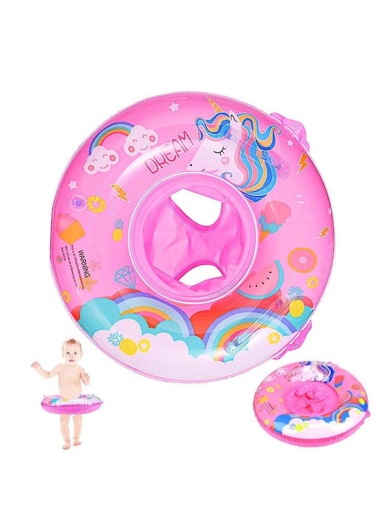 Baby Swimming Float, Swimming Inflatable Ring for Kids, Cartoon Unicorn Baby Pool Float with Seat, Swimming Ring Water Toys, Helps Baby Learn to Swim, for Kids the Age Of 3-72 Months