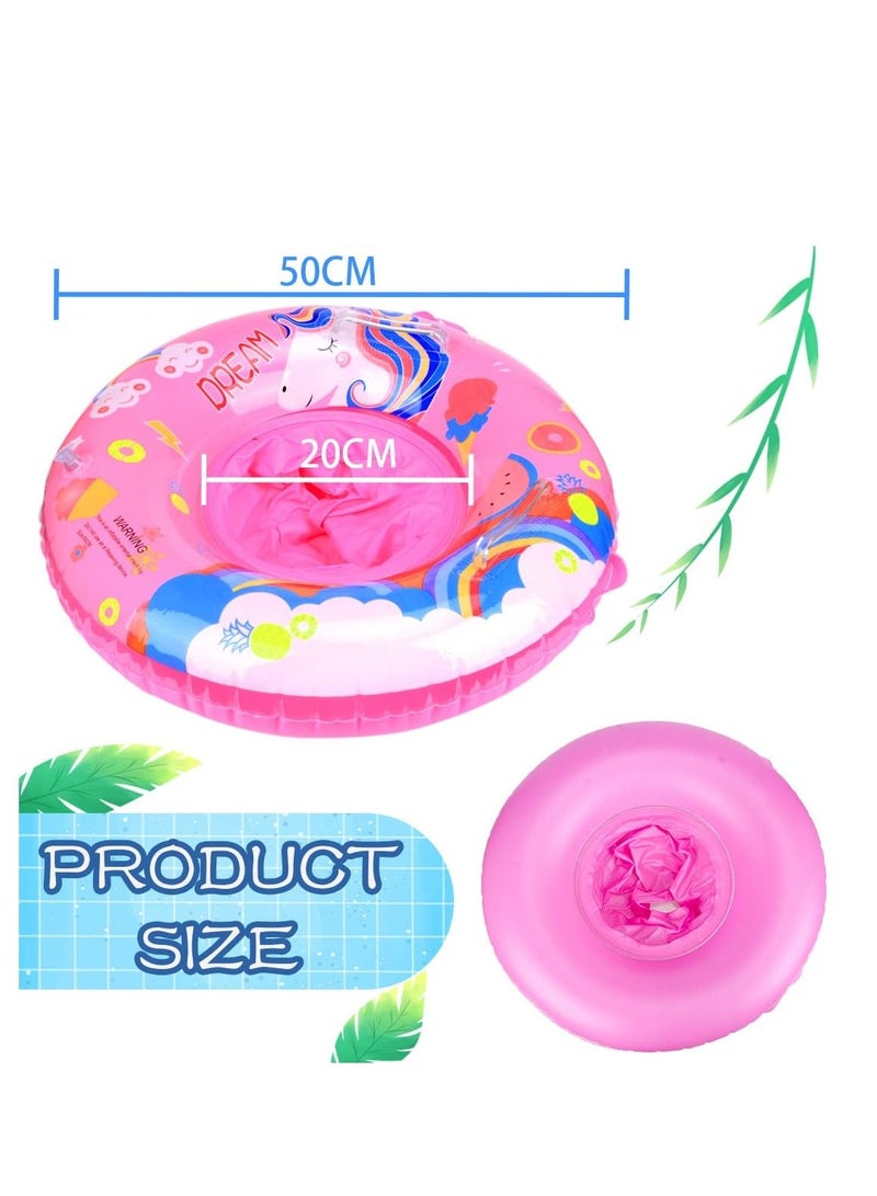 Baby Swimming Float, Swimming Inflatable Ring for Kids, Cartoon Unicorn Baby Pool Float with Seat, Swimming Ring Water Toys, Helps Baby Learn to Swim, for Kids the Age Of 3-72 Months