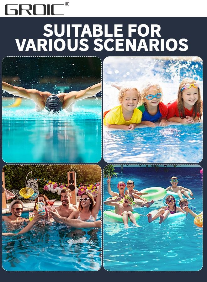 5-PCs Adults Swim Set Including Swim Goggles, Swimming Caps, Ear Plug, Nose Clip and Storage Box, Anti Fog Swim Goggles with Silicone Nose Clip Ear Plugs No Leaking for Adults