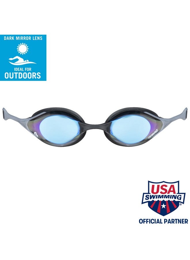 Cobra Mirror And Nonmirror Swim Goggles For Men And Women,Blue ; Silver