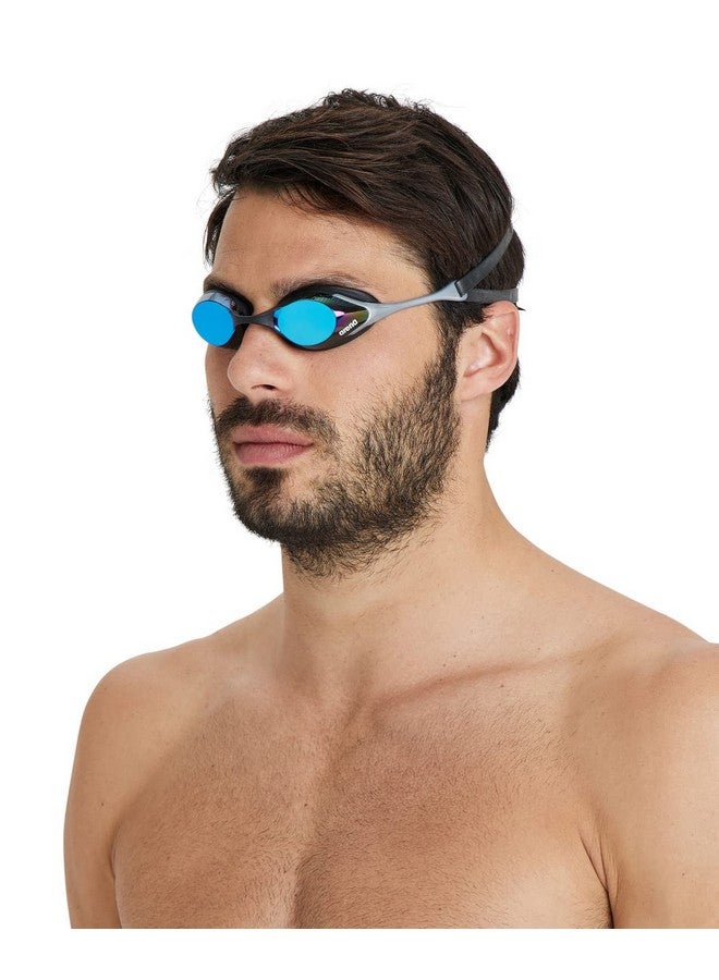 Cobra Mirror And Nonmirror Swim Goggles For Men And Women,Blue ; Silver