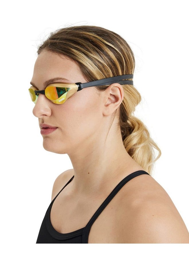 Unisex Cobra Core Swipe Antifog Racing Swim Goggles For Men And Women Polycarbonate Mirror Lens, Aqua;Black