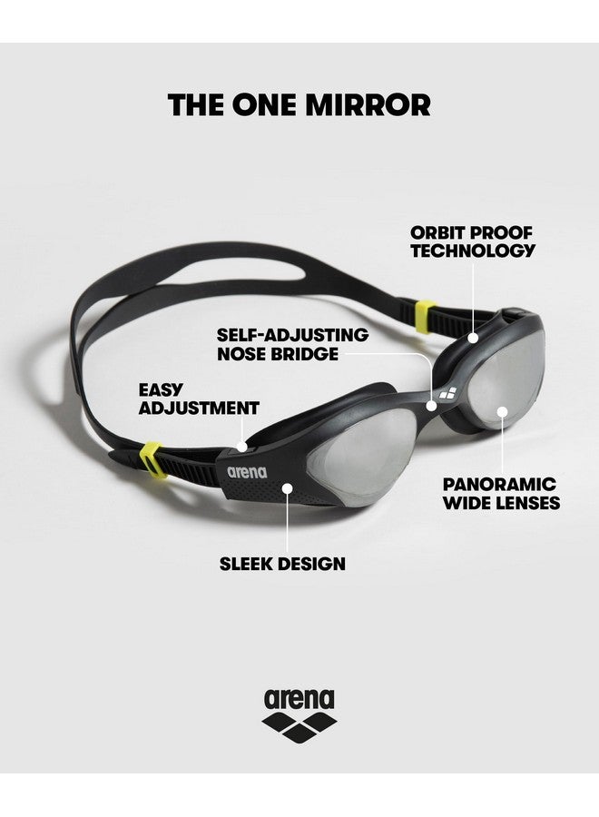Unisex Adult The One Swim Goggles For Men And Women Watertight Fit Orbit Proof Seals Anti Fog Coated Mirror Lens Silver/Black/Black
