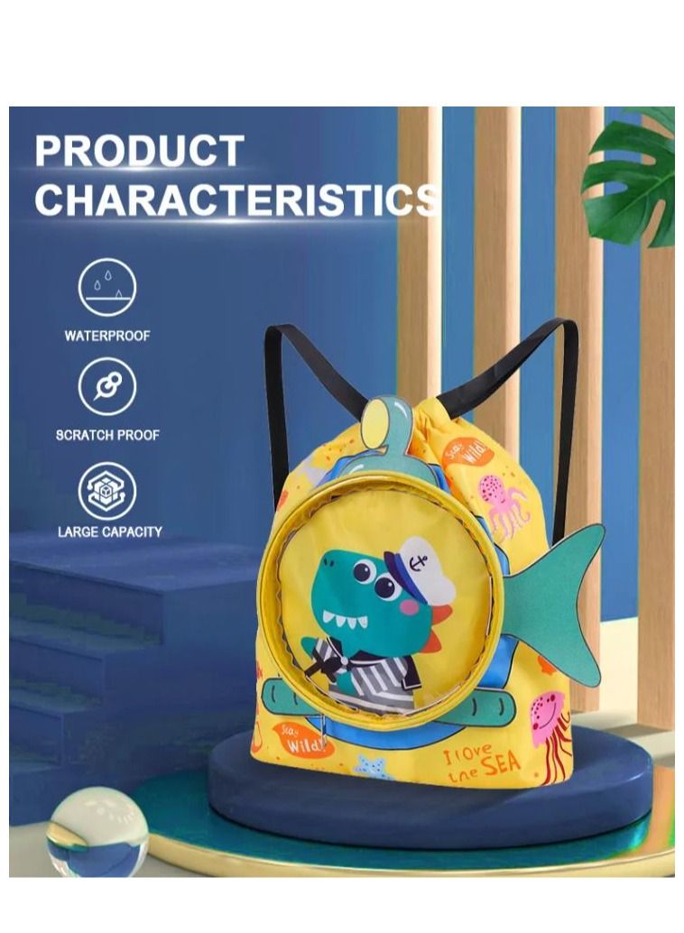 Children's Dry and Wet Separation children's swimming bag, beach bag, sports fitness bag,  Portable Drawstring Backpack Waterproof Gym Sports Pool Beach Gear