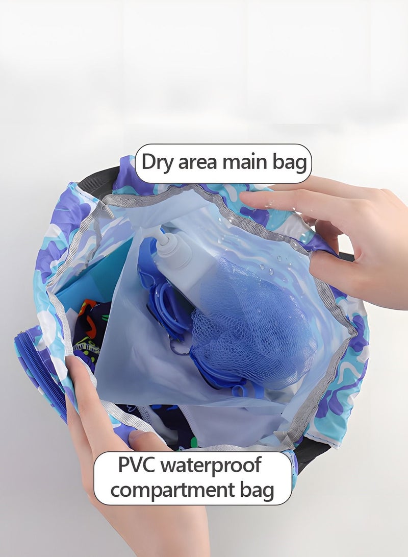 Swimming Backpack for Kids,Kids Swim Cap with Swimming Goggles Nose Clip Earplug and Storage Bag,Children's Swimming Suit