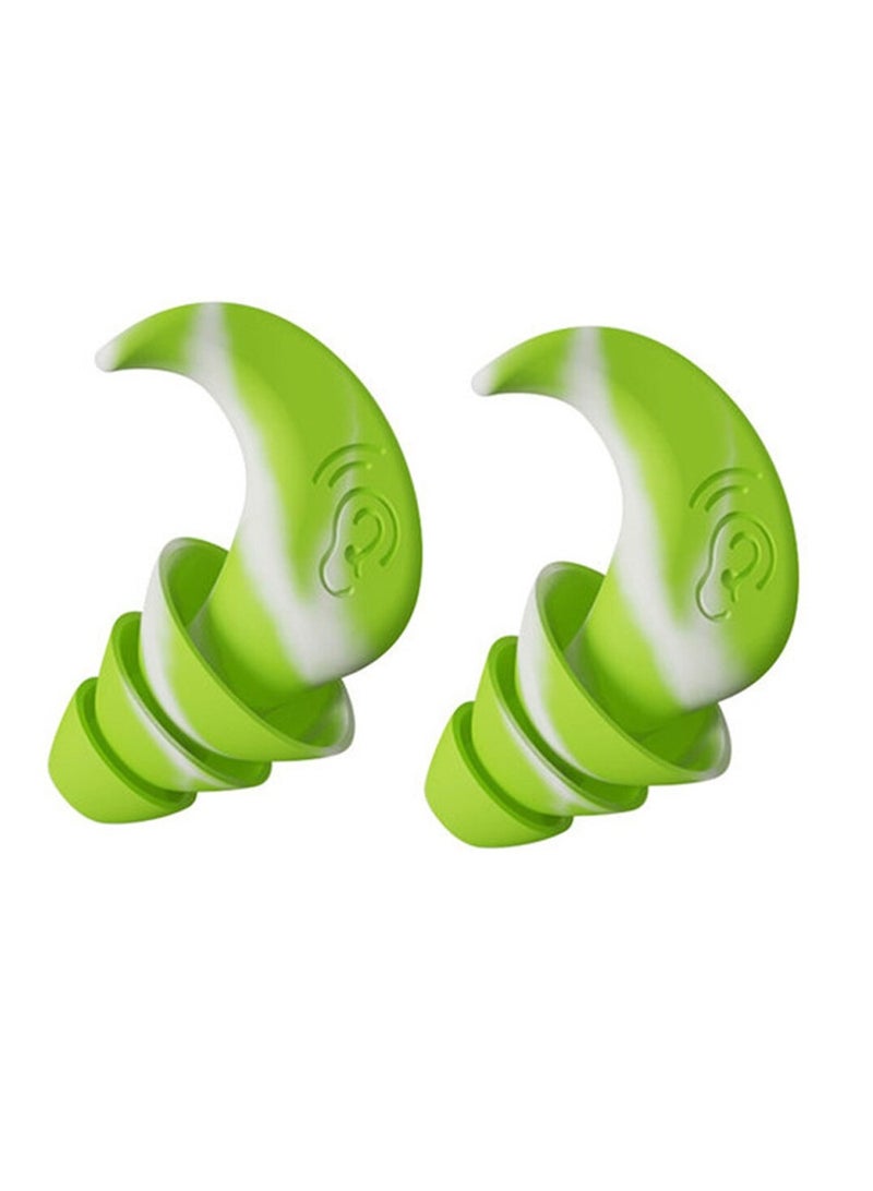 Ear Plugs, High Fidelity Reusable Silicone Noise Cancelling Earplugs, Soft Silicone Reusable Earplugs For Swimming, Sleeping, Diving, Noise Sensitivity & Flights, Green