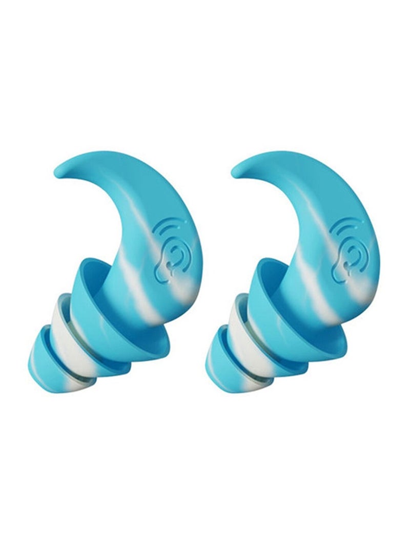 Ear Plugs, High Fidelity Reusable Silicone Noise Cancelling Earplugs, Soft Silicone Reusable Earplugs For Swimming, Sleeping, Diving, Noise Sensitivity & Flights, Blue