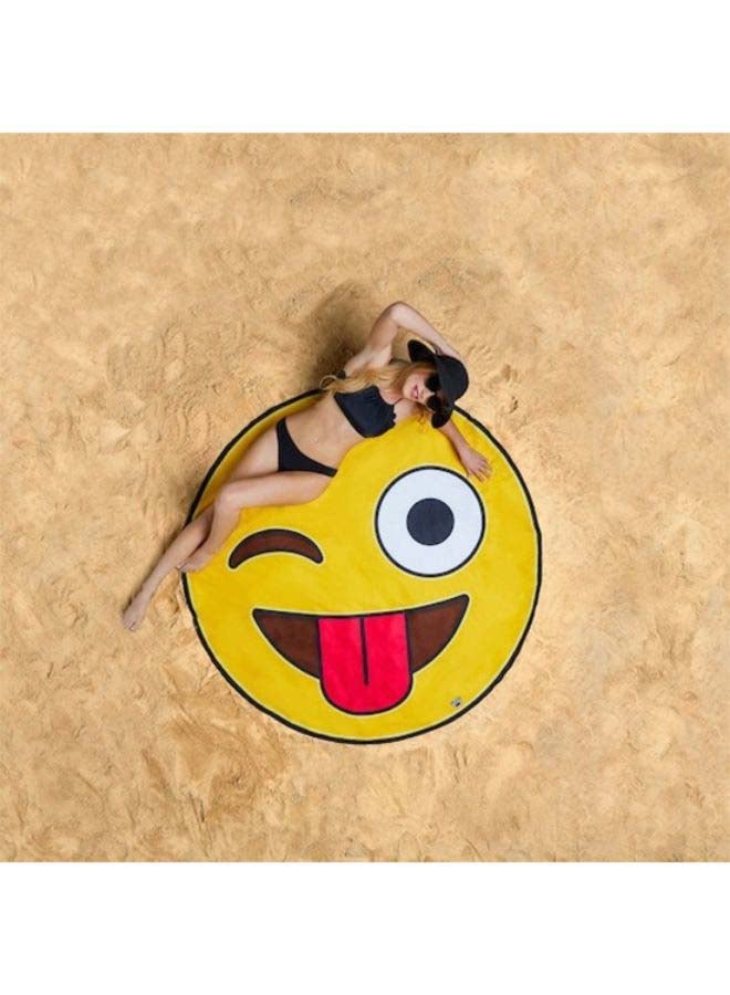 Smiling Face Printed Beach Towel 150x150cm