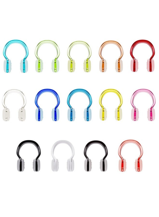 Swimming Nose Clip, Swim Nose Clip With Waterproof Silica Gel For Kids (Age 7+) And Adults,14 Packs,Multicolor (Transparent Type)
